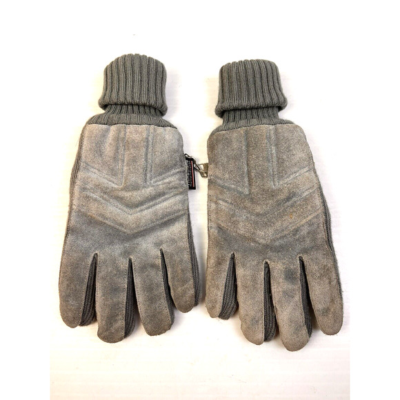 Thinsulate Suede Winter Gloves Men One Size Gray Ski Outdoors - Picture 4 of 5
